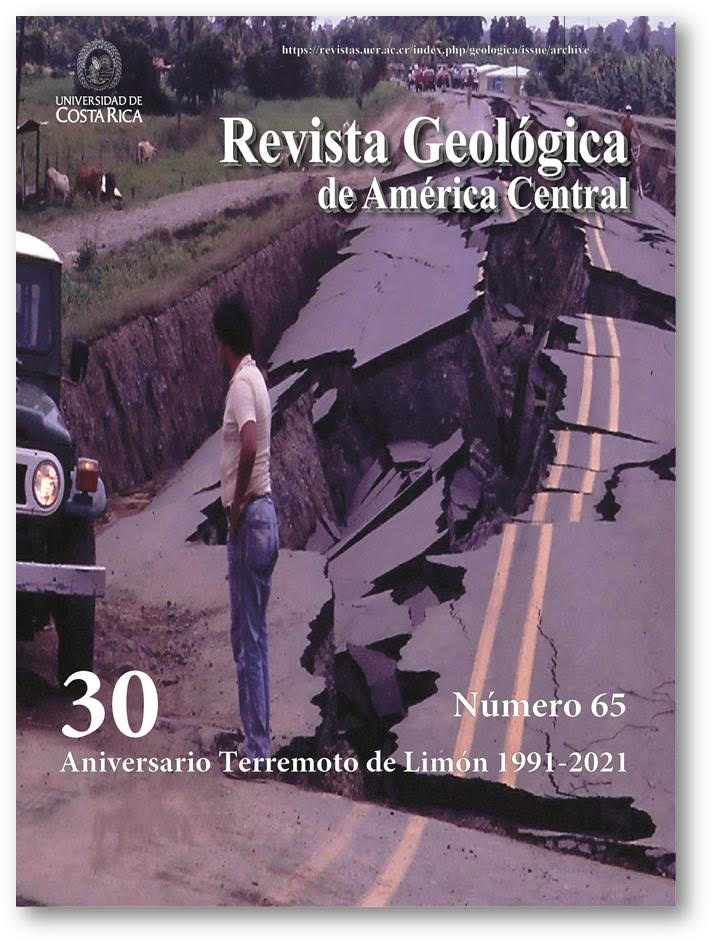 Portada volumen especial #65 de la Revista Geológica de América Central